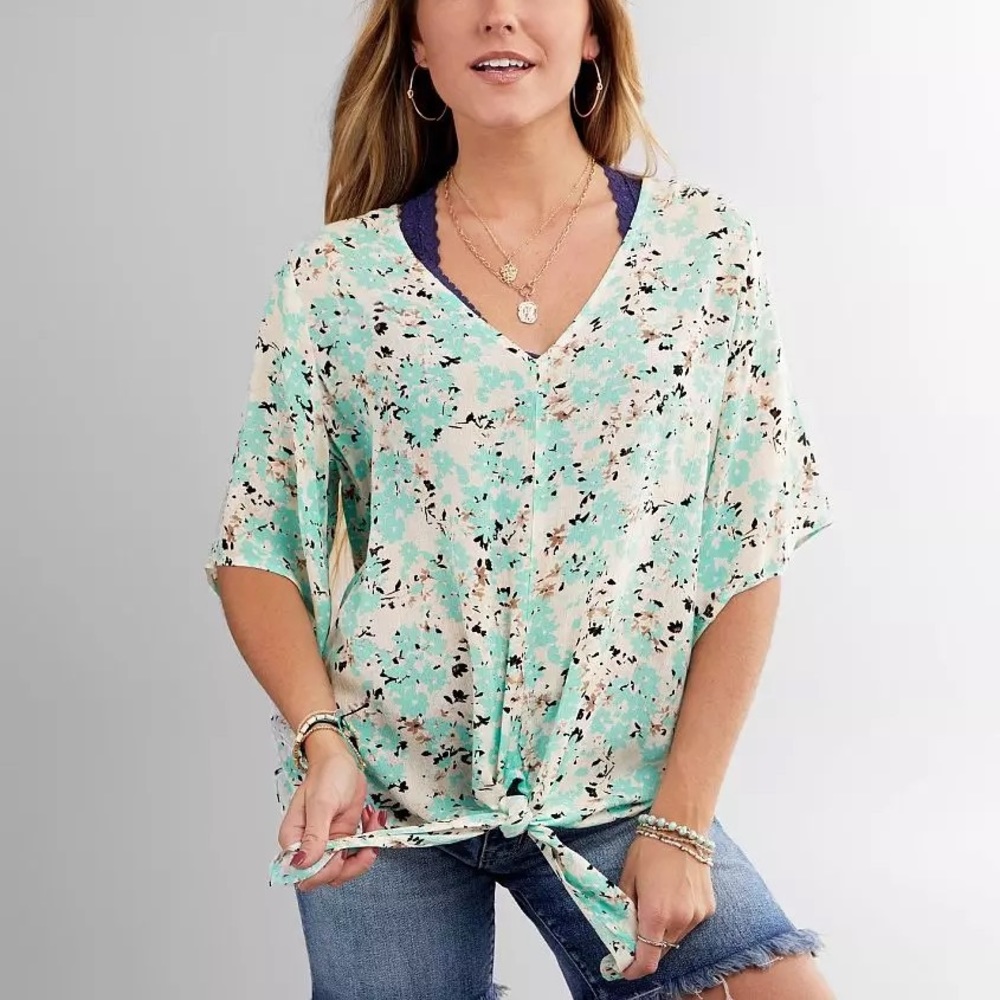 Daytrip Floral Front Tie Top
